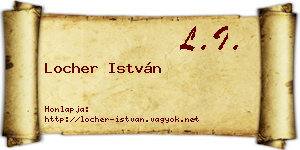Locher István névjegykártya